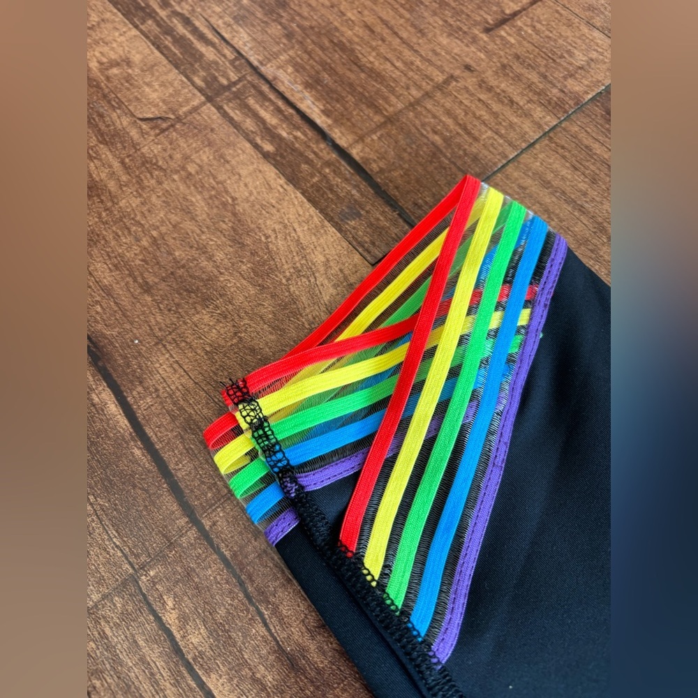 NWT | Marika Cycle House Capri Leggings |Black, Rainbow | L - Picture 3 of 9
